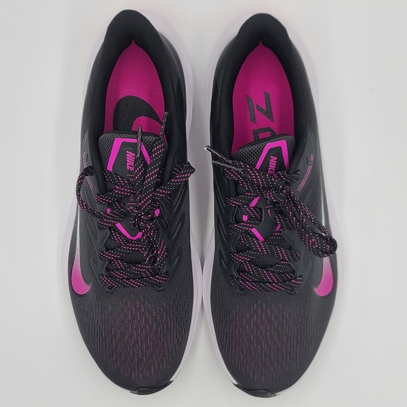 Nike Air Zoom Winflo 7 'Dark Smoke Grey Fire Pink' Women sz 8 Running - Picture 4 of 11